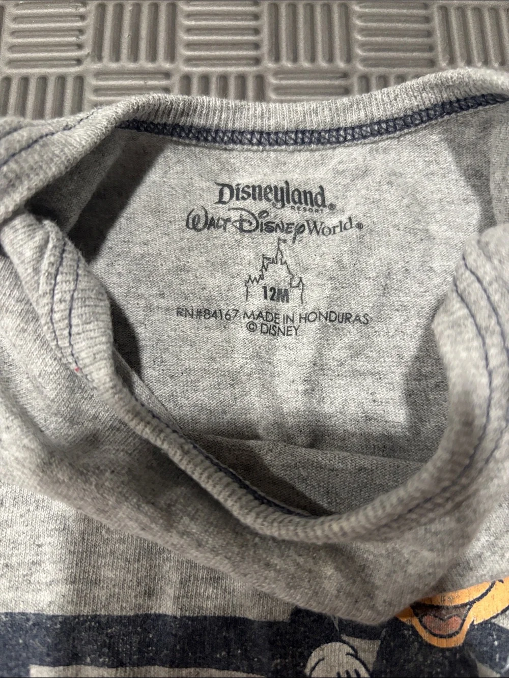 WDW Disney Baby Onesie Mickey Mouse Gray Baby One-Piece